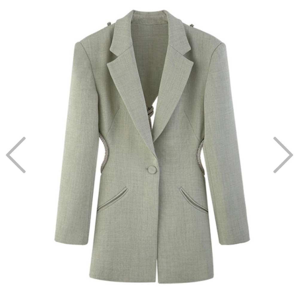 Open back sequin blazer